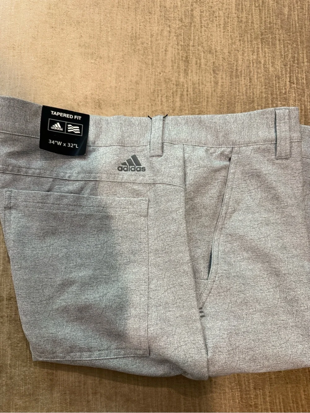 NWT Adidas Ultimate Golf Pants Men’s 34x32 Gray Heather Tapered Fit